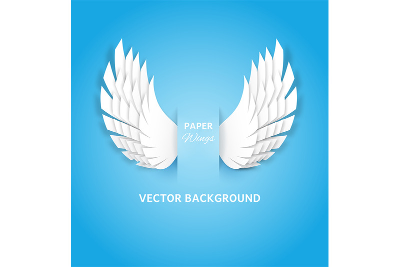 paper-wings-white-feathers-decoration-of-heaven-bird-layered-paper-c