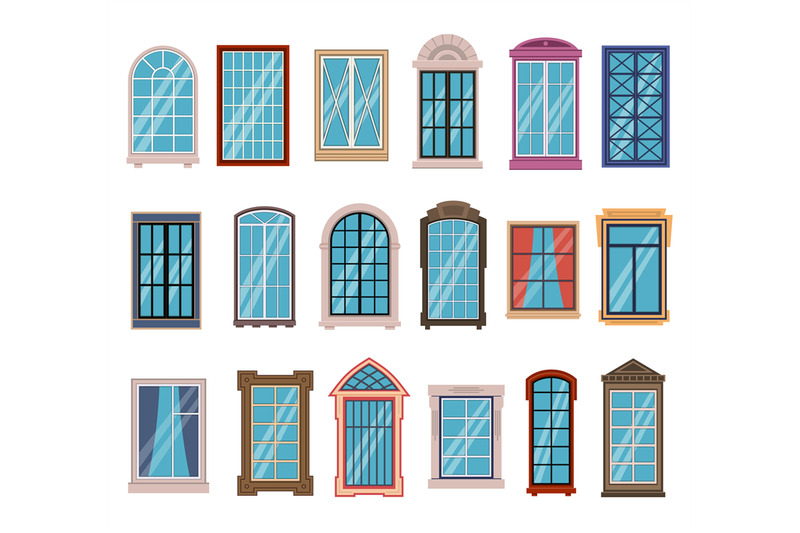 flat-windows-frames-colorful-various-wooden-and-plastic-window-frames