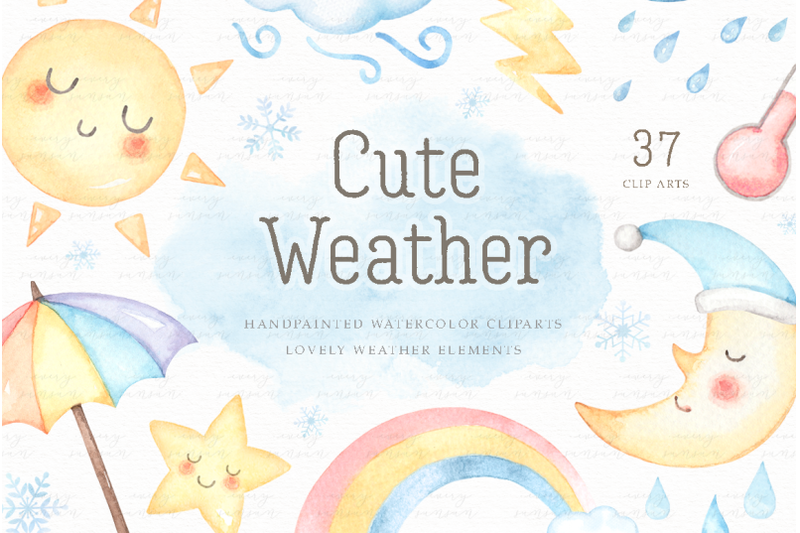 cute-weather-watercolor-clip-arts