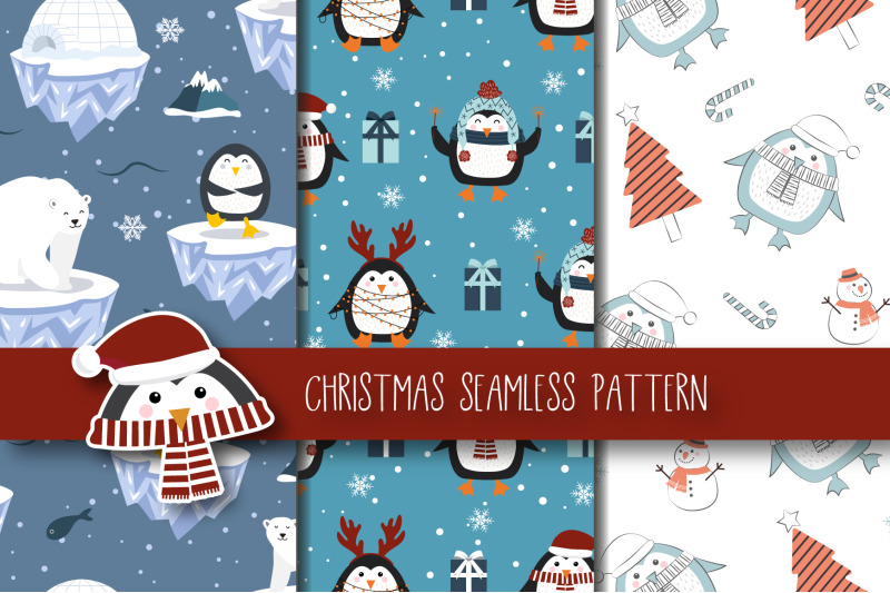 christmas-seamless-pattern-penguin