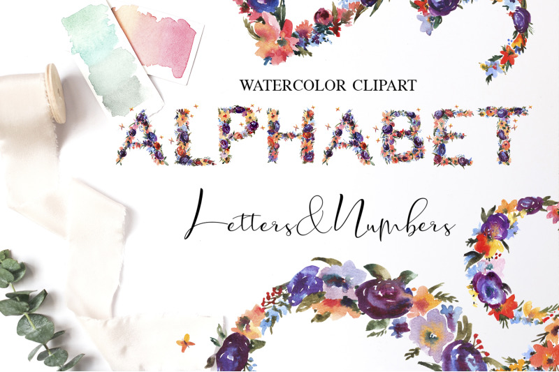 watercolor-summer-floral-alphabet