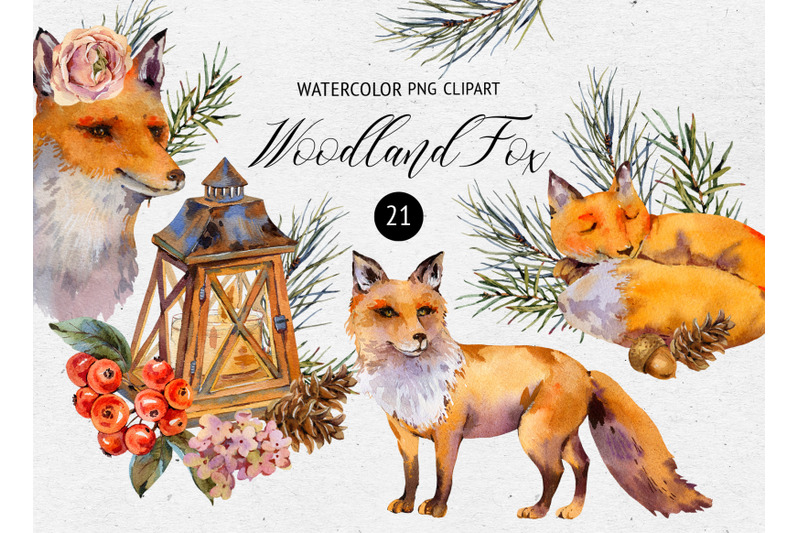 watercolor-fox-woodland-clipart