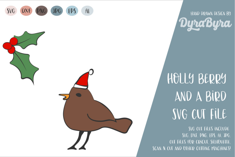 holly-berry-and-bird-svg-christmas-svg-vector