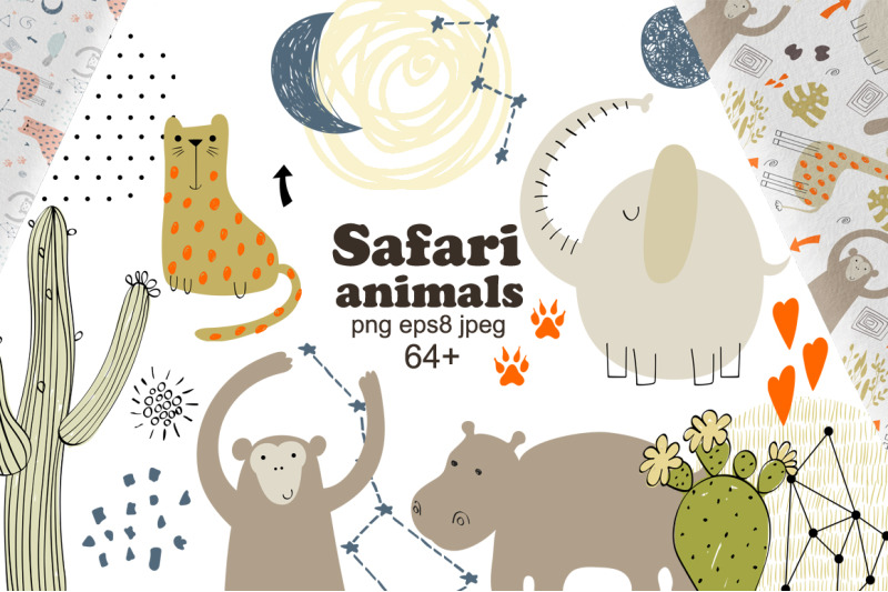 safari-animals-vector-set