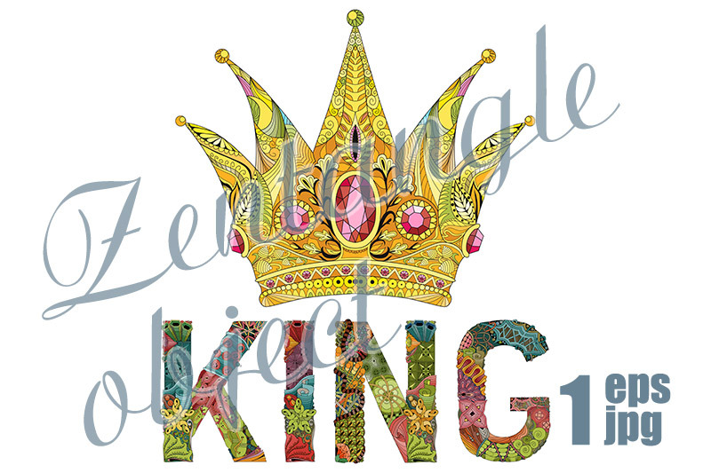 zentangle-stylized-crown-with-word-kig