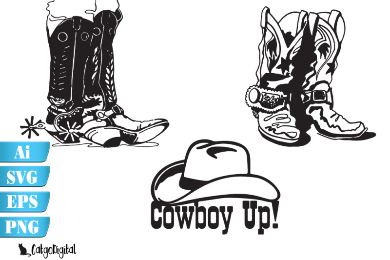 cowboy-boots-and-hat-svg-eps-ai-png