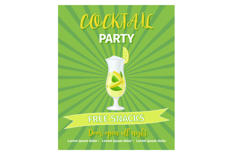 cocktail-party-green-poster-template