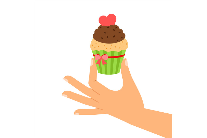 cupcake-with-red-heart-in-hand