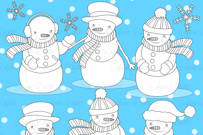 snowman-digital-stamp