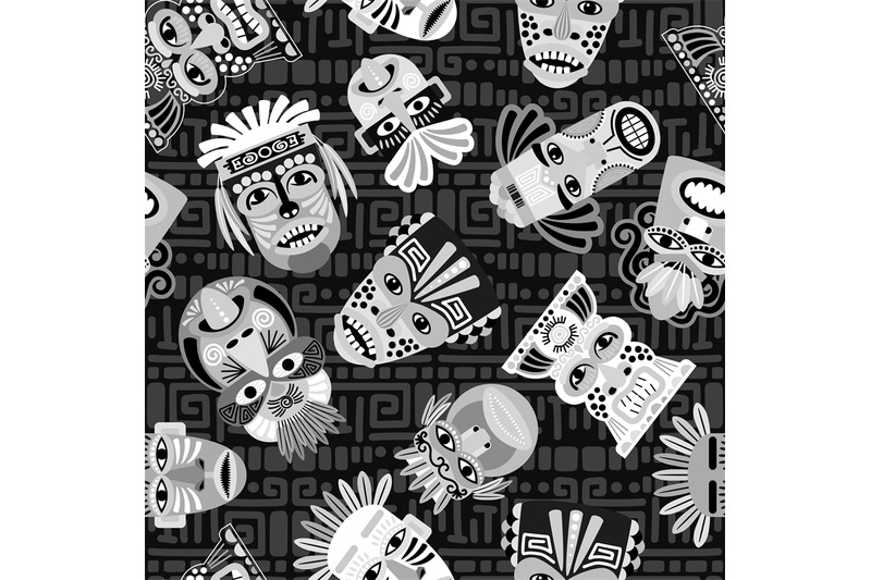 black-and-white-masks-seamless-pattern