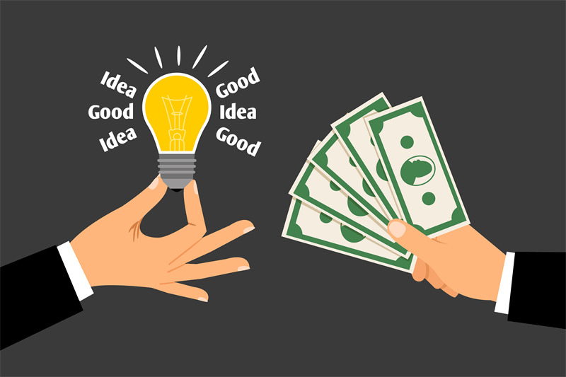 hands-with-money-and-idea-concept-of-exchanging-ideas-for-dollars