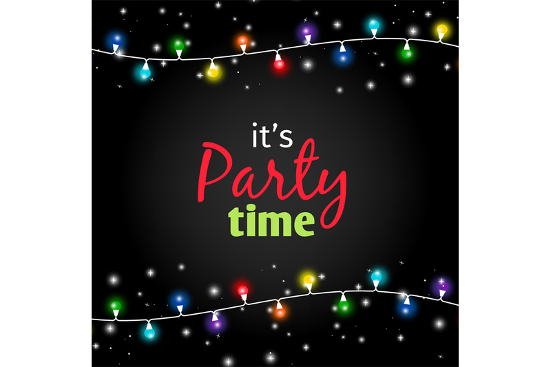 colorful-light-garlands-party-time-poster