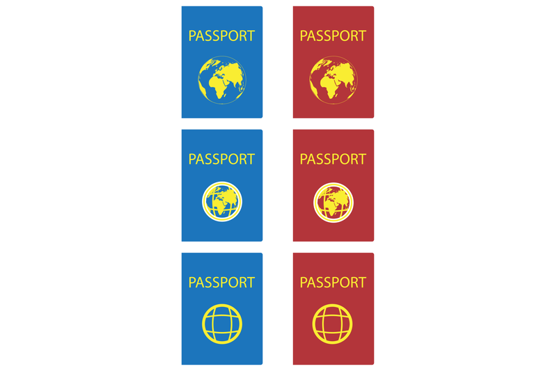 set-of-passports-red-and-blue