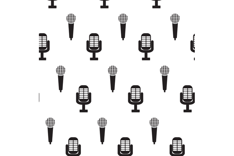 vintage-monochrome-microphone-seamless-pattern