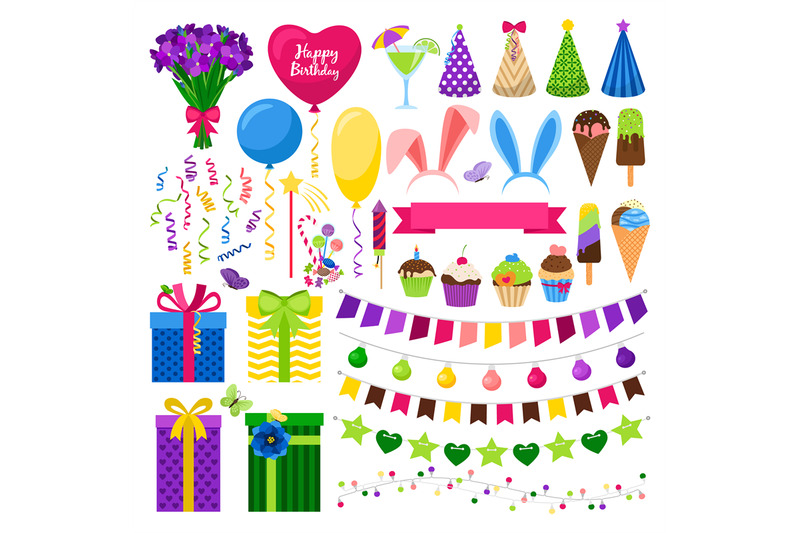 party-colorful-icons-set