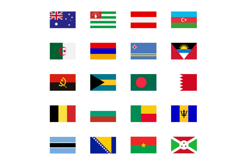 world-flat-flags-icons-set