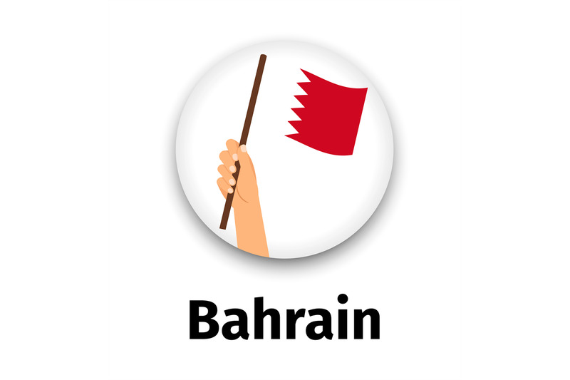 bahrain-flag-in-hand-round-icon