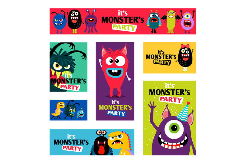 monsters-banners-set-or-monster-labels-for-kids-diary-design