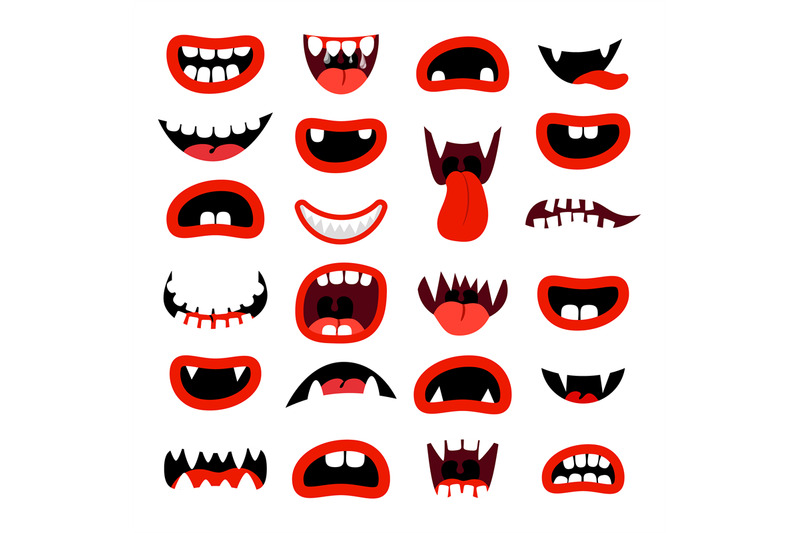 Cute monsters mouth set By SmartStartStocker | TheHungryJPEG