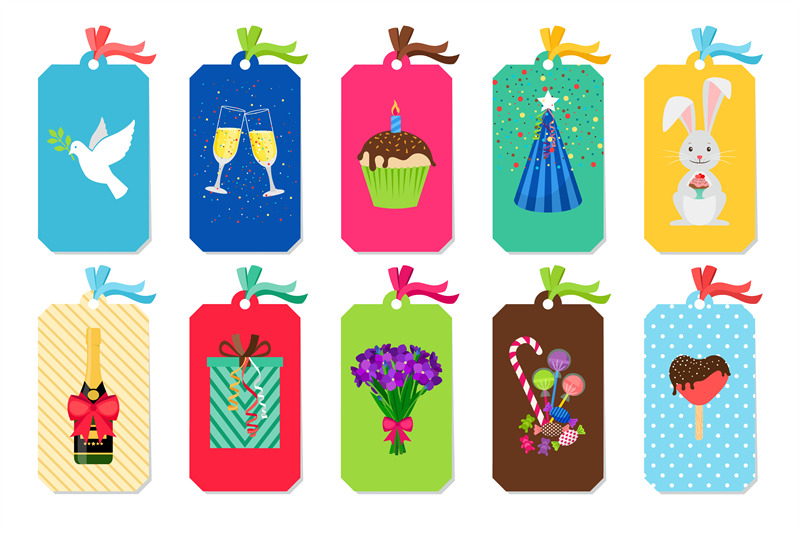 party-colorful-tags-set