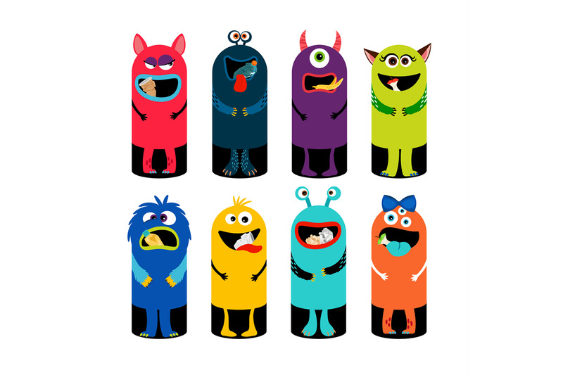 garbage-can-set-for-children-isolated-on-white-background-monsters-tr