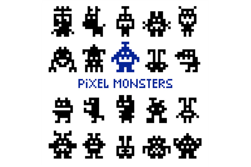 retro-pixel-space-monsters