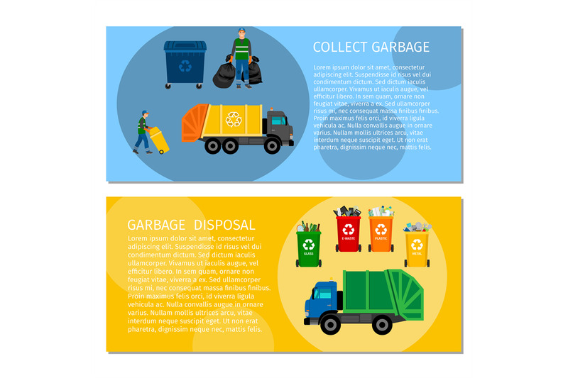 garbage-disposal-concept-banners