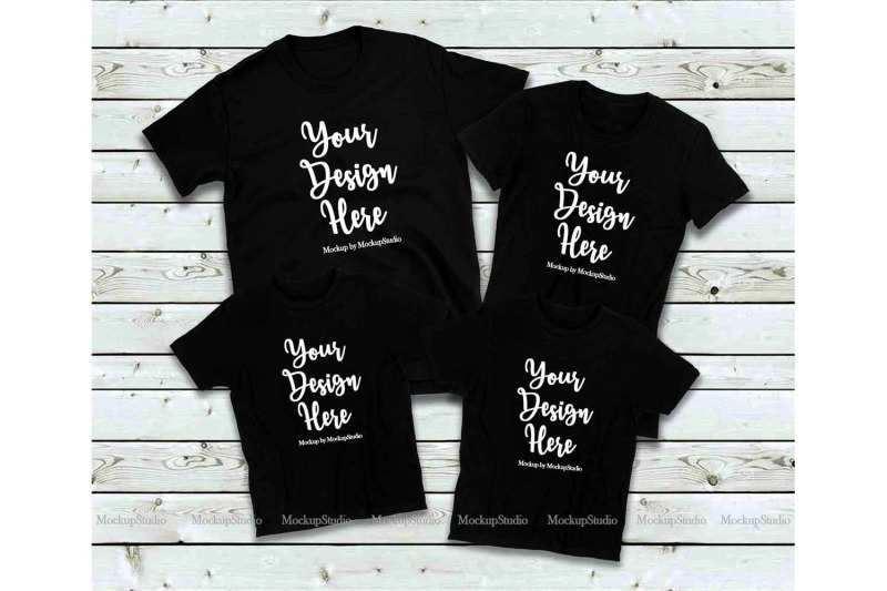 matching-family-black-t-shirts-mockup-4-parents-kids-shirts