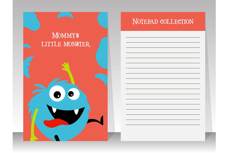 cute-blue-monster-note-book-template