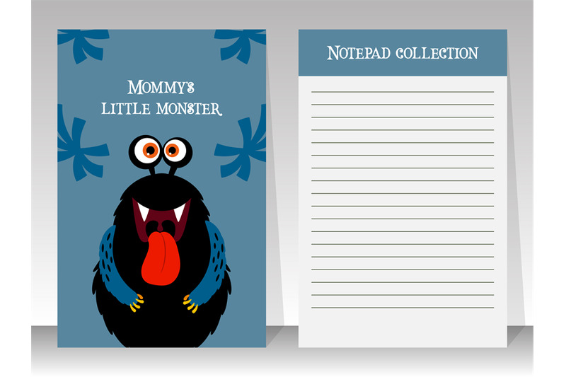 notebook-template-with-black-funny-monster