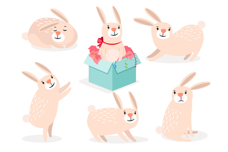 funny-cartoon-cute-easter-bunny-set