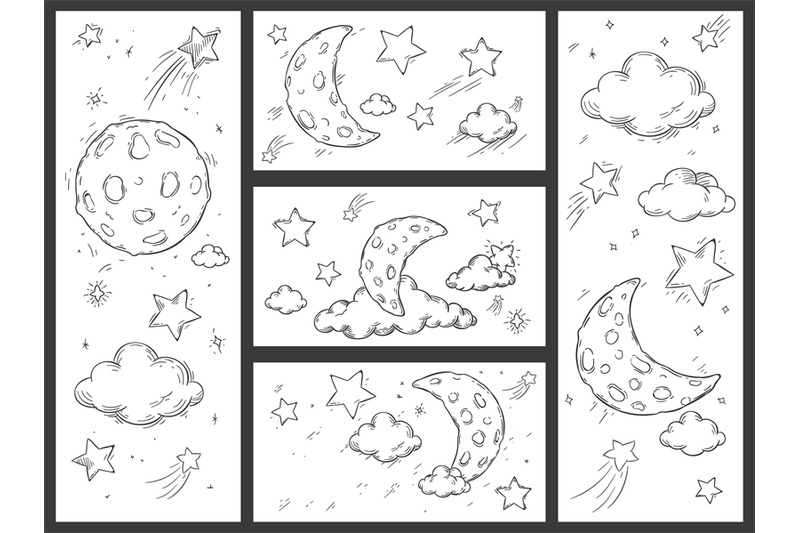 sketch-night-sky-with-moon-hand-drawn-moon-night-stars-and-doodle-dr