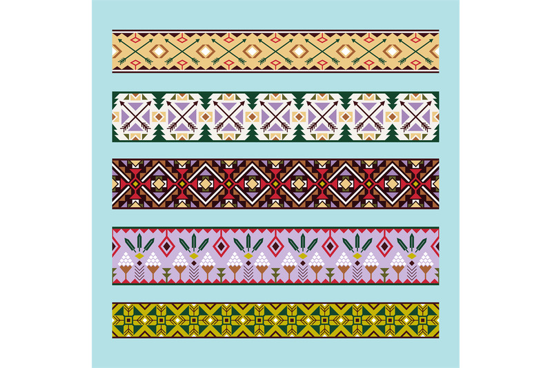 ethnic-pattern-colorful-ribbons