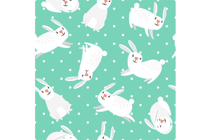 white-bunny-easter-seamless-pattern