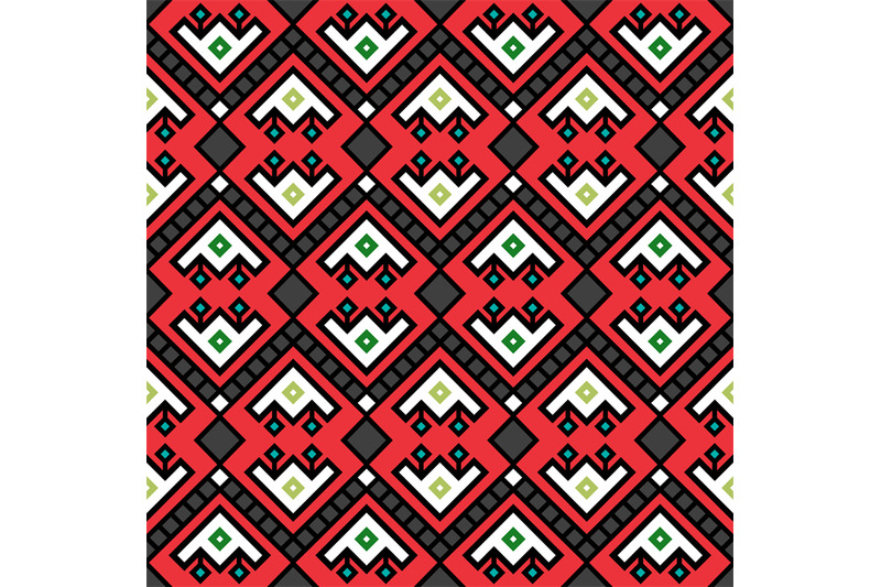 geometric-tribal-decotarive-pattern-in-red