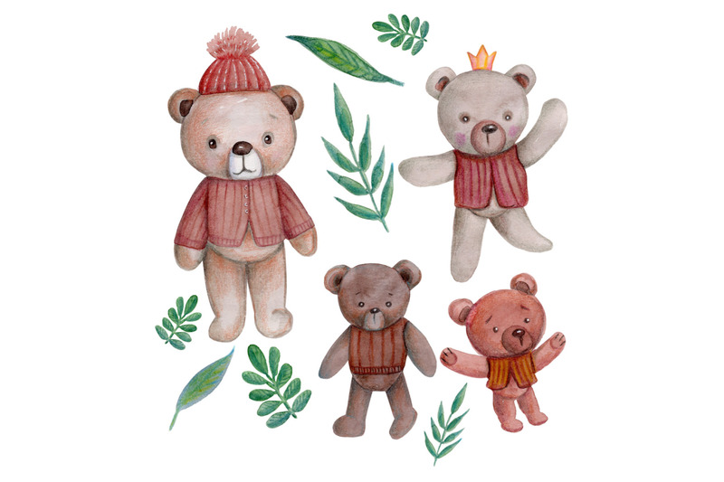 watercolor-cute-teddies