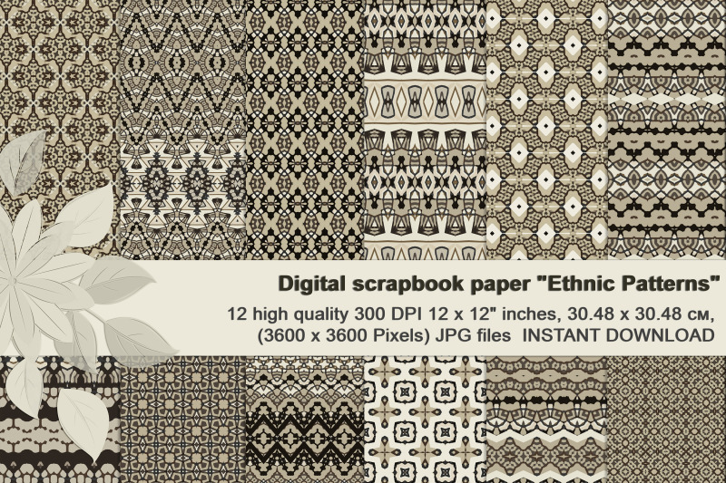 black-and-ivory-ethnic-digital-paper
