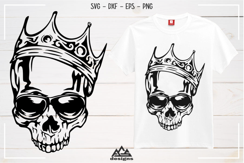 hipster-skull-with-crown-svg-design
