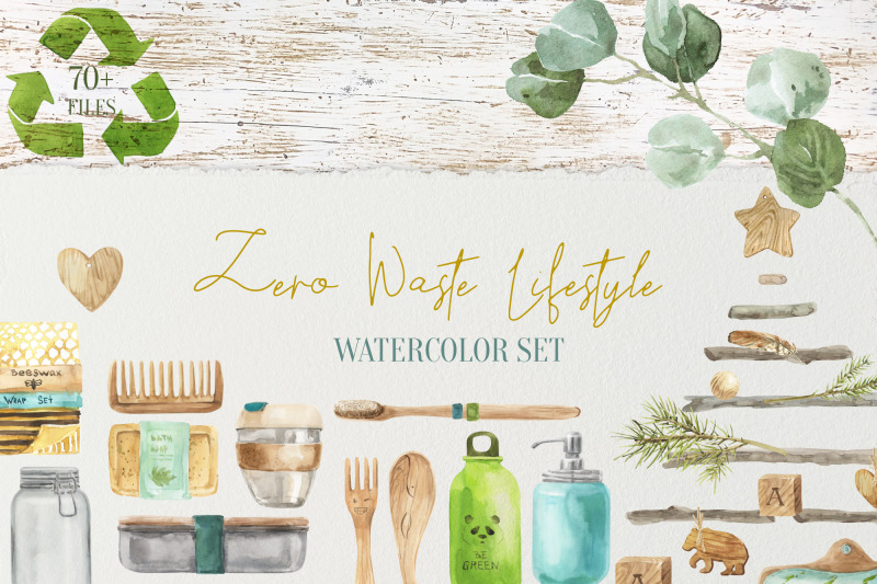zero-waste-lifestyle-watercolor-set