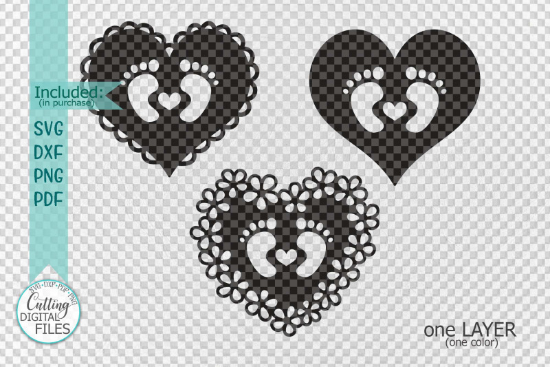 Download Baby Footprint Foot with heart svg dxf papercut laser cut ...