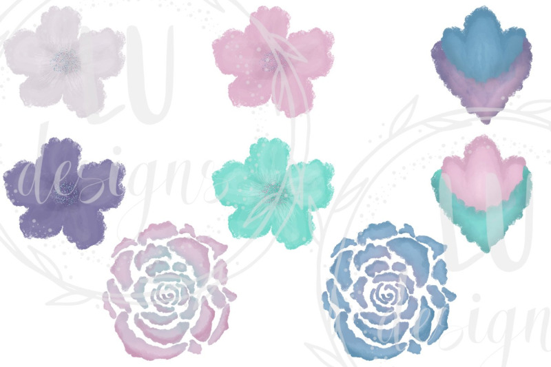 winter-watercolor-flowers-clipart-wedding-purple-floral-wreaths