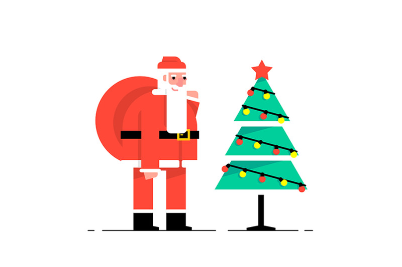 santa-claus-and-christmas-tree