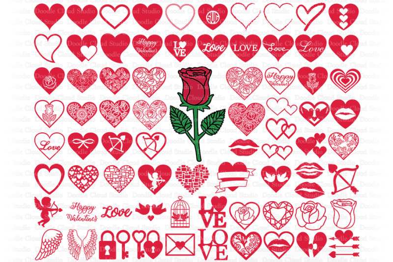 Download Heart SVG, Love SVG Cut Files, Valentine Heart SVG, Heart Clipart . By Doodle Cloud Studio ...