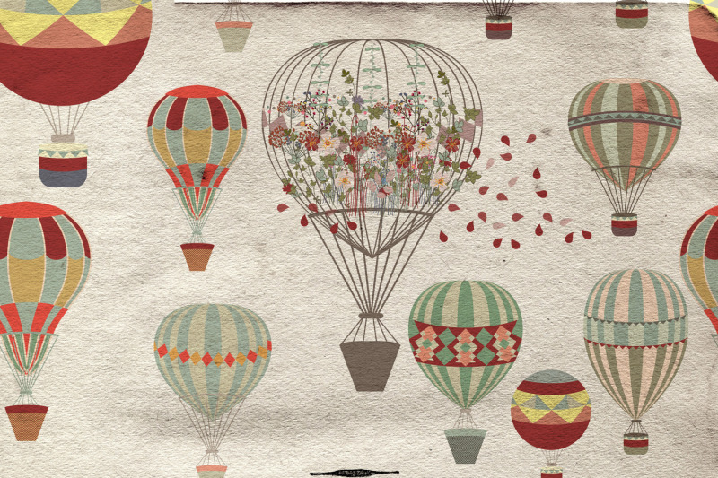 llustration-with-air-balloons-in-vintage-hipster-style