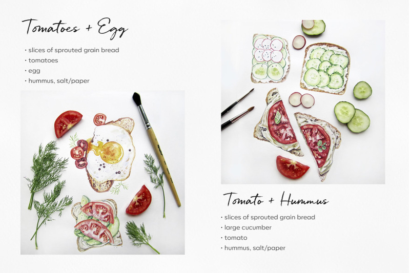 watercolor-food-set-illustrations-nbsp-sandwich-foods