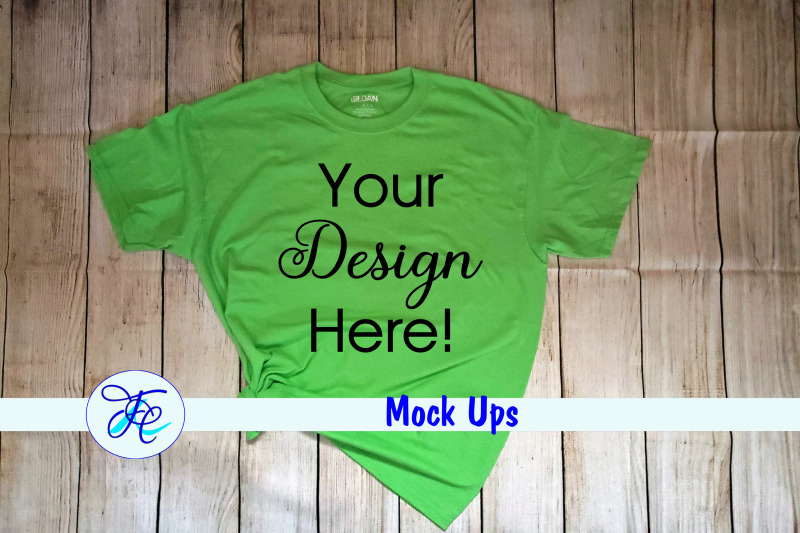 gildan-lime-green-mock-up-shirts