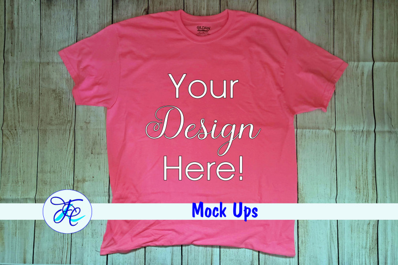 gildan-safety-pink-mock-up-shirts