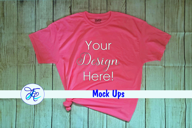 gildan-safety-pink-mock-up-shirts