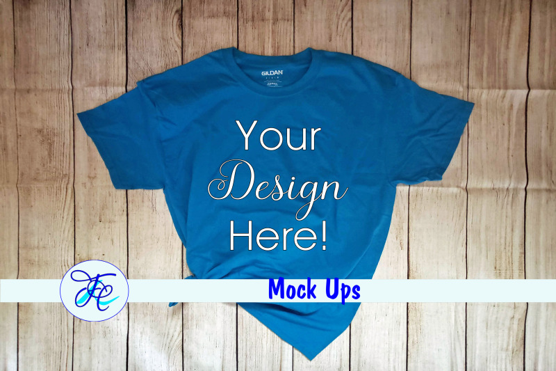 gildan-sapphire-blue-mock-up-shirts