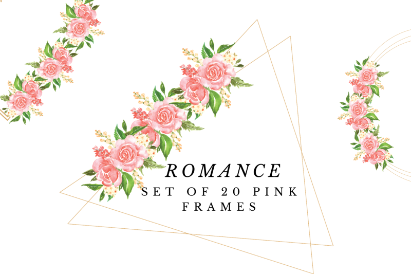 geometric-gold-frames-floral-crystal-frames-wedding-polygonal-frame